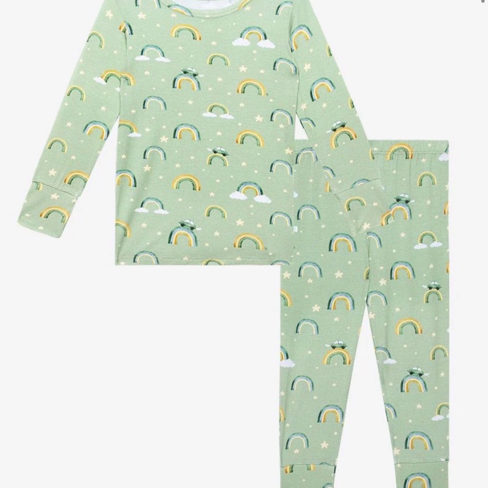 Posh Peanut Olive Bamboo Pajama Set 10y